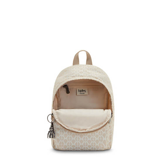 Kipling Delia Compact Printed Convertible Backpacks Signature Beige | AU 1560BE